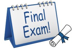 final exam notice with diploma